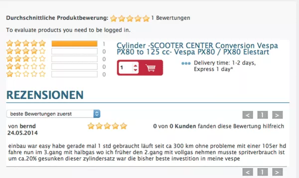 Vespa PX80 Umrüstkit Bewertung