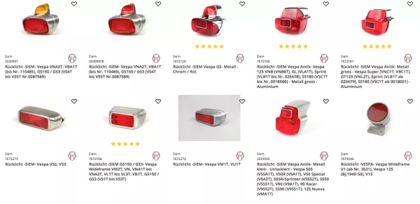 Original Rücklichter für Vespa von SIEM