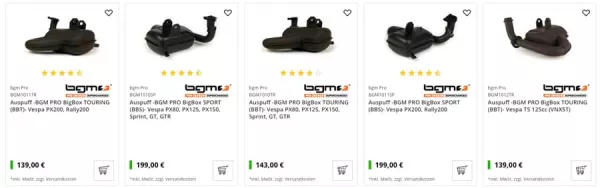 Auspuff bgm Bigbox Vespa