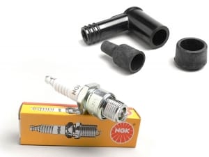 Spark plug and connector tip for Ciao
