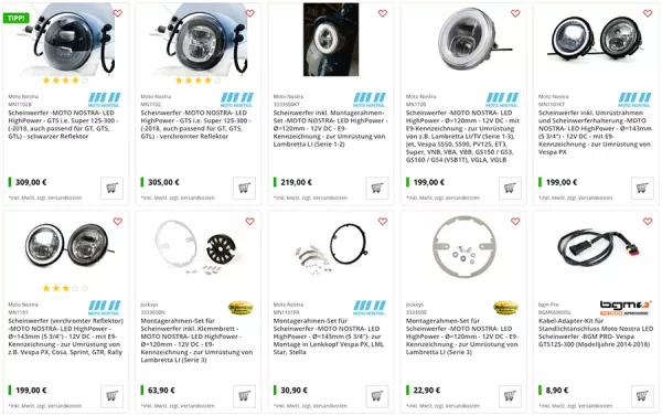 Faro LED Alta Potenza Moto Nostra Vespa