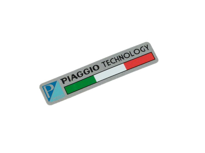 Plakette Piaggio Technology lang 52 x 11 mm selbstklebend 