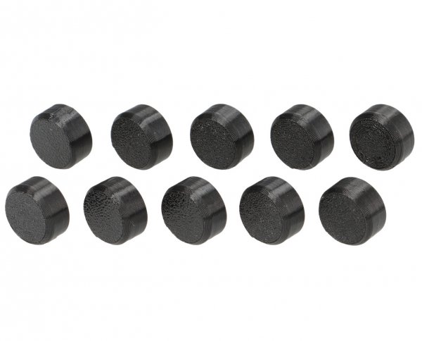 Cap-Set (10pcs) -MOTO NOSTRA - for hexagon screw Piaggio, Oil sump, Transmission Cover Vespa GTS - M6, wrench size 8 - plastic - black
