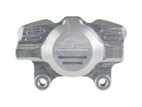 Brake caliper, rear (with TÜV certification) -PORCO NERO POWER 2.0 CNC by Spiegler 2-piston, Ø=29mm- Vespa GT/GTS/GTV 125-300cc (with and without ABS) - anodised silver