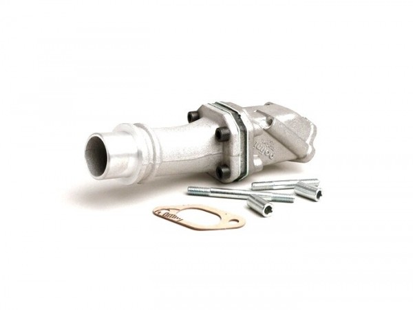 Intake manifold - for reed valve -POLINI 2-stud reed valve- Vespa PK S - CS=28.5mm (Dell'Orto PHBL24, Polini CP24 )