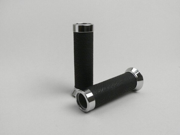 Paire poignées -PIAGGIO aluminium Ø=22/24mm- noir