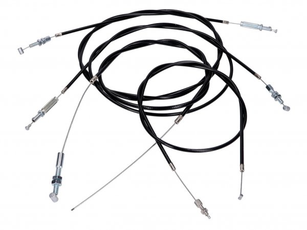 cable set w/ throttle cable, front and rear brake cable, clutch cable -101 OCTANE- for Puch Maxi E50