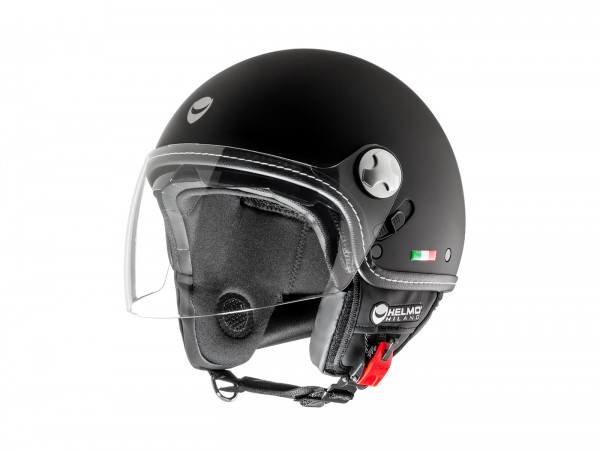 Helmet -HELMO MILANO- Demi jet, Eos, rubber black - L (58cm)