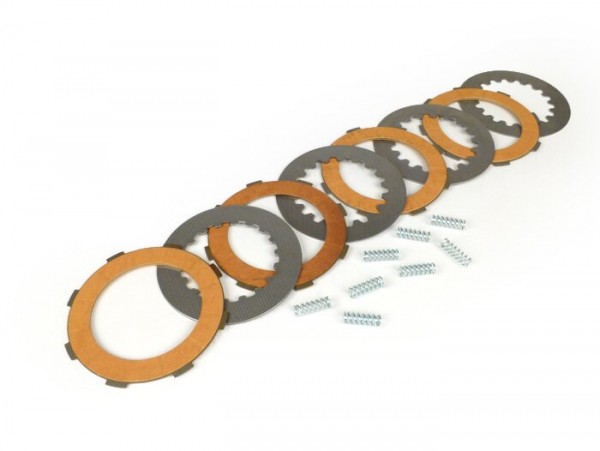 Clutch friction plate set -MALOSSI MHR Vespa Cosa2- 4 friction plates (incl. steel plates and springs)