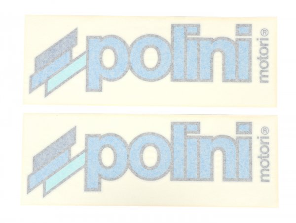 Aufkleber Set -POLINI- 2x Polini 230x80mm - Blau, geeignet für helle Oberflächen