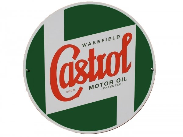 Enamelled badge -CASTROL, Classic- Ø=40cm