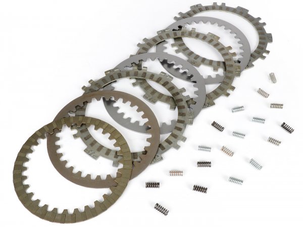 Clutch friction plate set incl. steel plates -MALOSSI- PIAGGIO Beverly 350 Euro3, X10 350 Euro3 - for original clutch