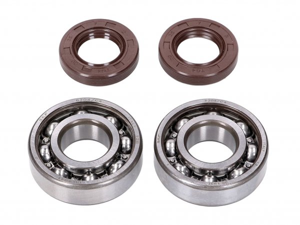 crankshaft bearing set -NARAKU- SKF / FKM Premium C4 for Derbi EBE, EBS, D50B0
