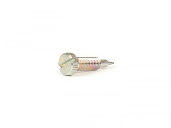 Fuel/air mixture screw -DELLORTO- SI20-24mm - thread M5 x 0.75mm - thin tip (Ø=0.65mm) - type Vespa PX with slotted screw