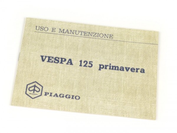 Owner's manual -VESPA- Vespa 125 Primavera (1968)