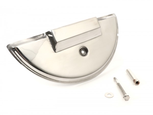 Spare wheel cover -SPAQ- Vespa PX80, PX125, PX150, PX200 - stainless steel