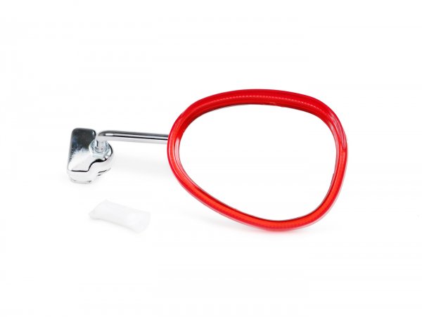 Mirror -BUMM Retro clip on- universal, White Red - right hand side