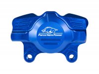 Brake caliper, rear (with TÜV parts certificate) -PORCO NERO POWER 2.0 CNC by Spiegler 2-piston, Ø=29mm- Vespa GT/GTS/GTV 125-300cc (with and without ABS) - anodised blue