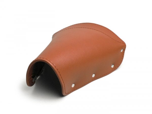 Saddle cover -LAMBRETTA rear- C, LC, D & LD - brown (rectangular shape)