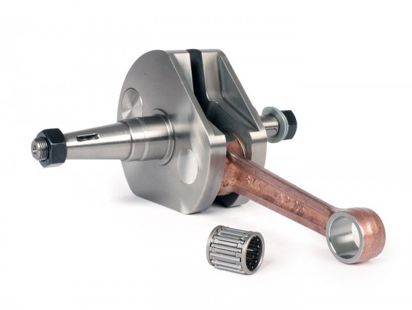 Crankshaft -KINGWELLE (reed valve)- 62mm stroke, 110mm con rod, piston pin Ø15mm- Vespa PX - e.g. for BGM177, Quattrini M1X