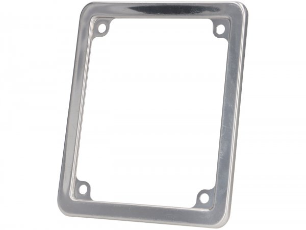 Decorative frame for licence plate/number plate -PREMIUM- 150x130mm - 50cc Italy (6 digits) - stainless steel polished