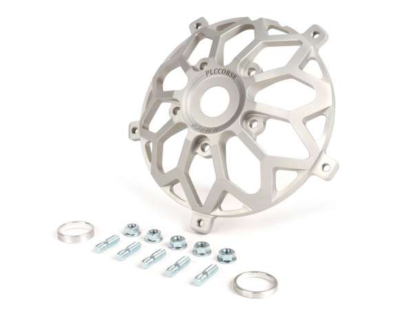 Adaptor for front wheel rim / brake hub 10" -PLC CORSE- used to mount Vespa 2.10 inch rim on Piaggio ZIP/ET4 fork - silver