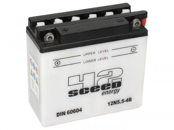 Batterie -Standard SCEED 42 Energy- 12N5,5-4B - 12V, 5Ah - 138x61x131mm (ohne Säure)