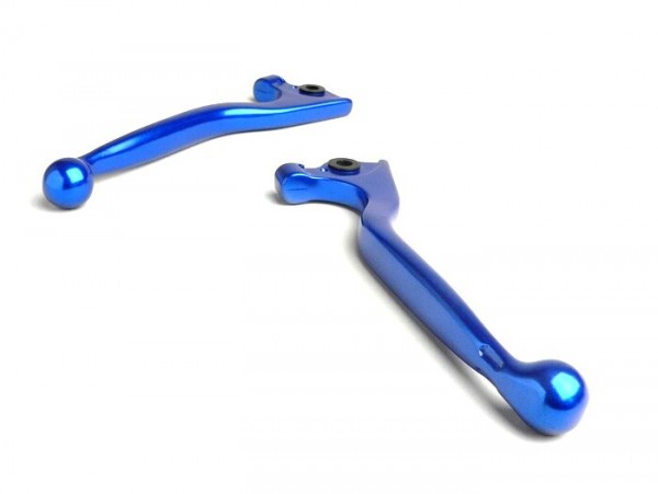 Pair of brake levers -OEM QUALITY- Classic Peugeot DD (AJP brake system) - blue