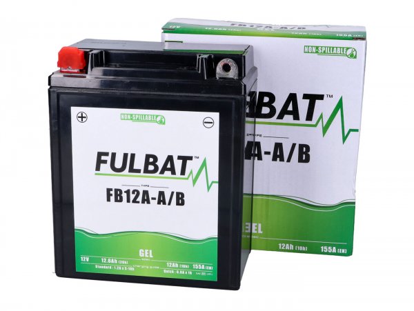 Batterie (Gel), wartungsfrei  -FULBAT FB12A-A/B, 12N12A-4A-1, 12V 12Ah, 136x82x162mm