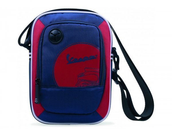 Bolso de hombro -VESPA 16x5x23cm "Box"- azul / rojo