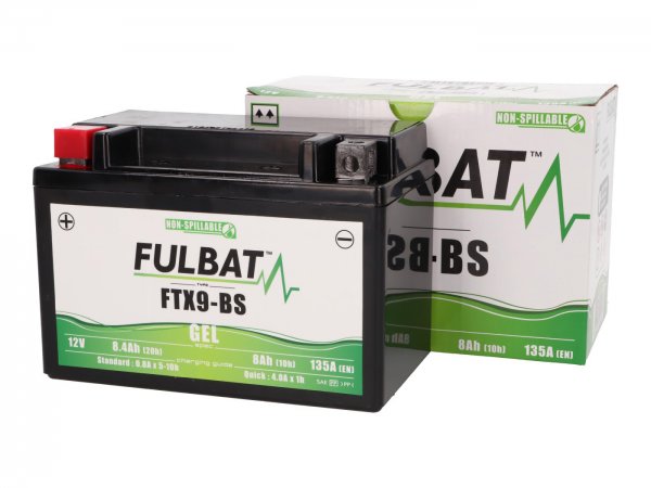 Batterie (Gel), wartungsfrei  -FULBAT FTX9-BS, 12V, 8Ah, 150x87x105mm