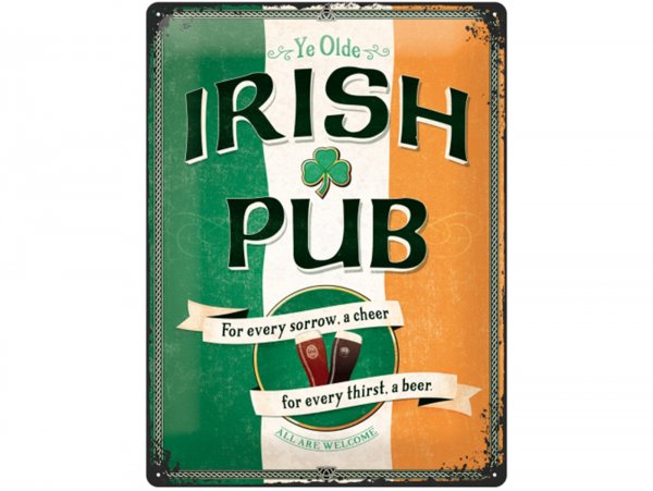 Plaque publicitaire -Nostalgic Art- "Irish Pub", 30x40cm