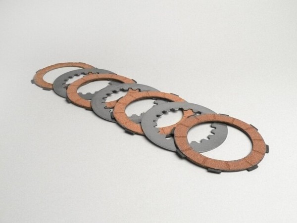Clutch friction plate set -NEWFREN Vespa Cosa2- 4 friction plates (incl. steel plates)
