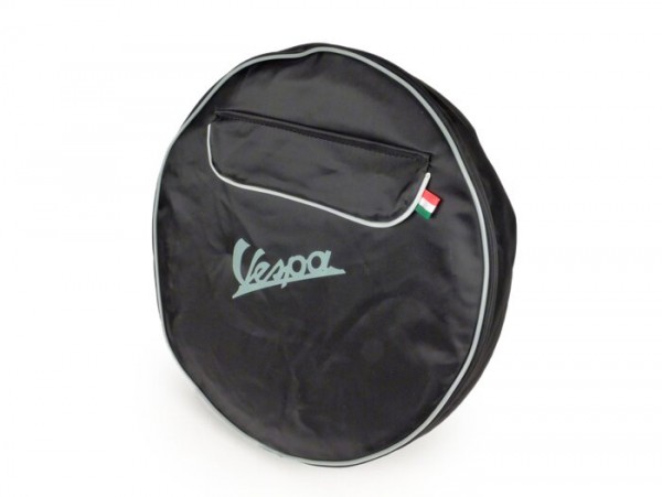 Spare wheel cover -OEM QUALITY Nylon- Vespa 3.50 - 10 - black, with pouch