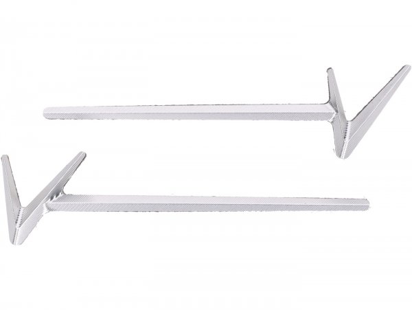 Anagrama cófano -RIZOMA- Aluminio CNC - plata - Vespa GTS 125-300 2023- (par)