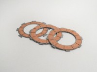 Clutch friction plate set -VESPA type 7 springs- 3 friction plates