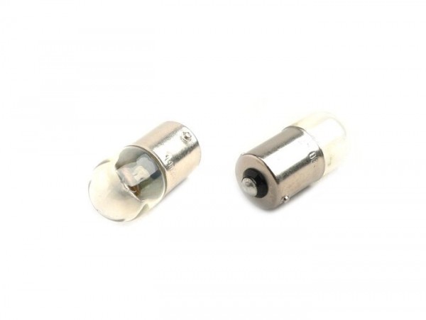 Light bulb -BA15s (straight pins) - 12V 10W - set of 2 - white