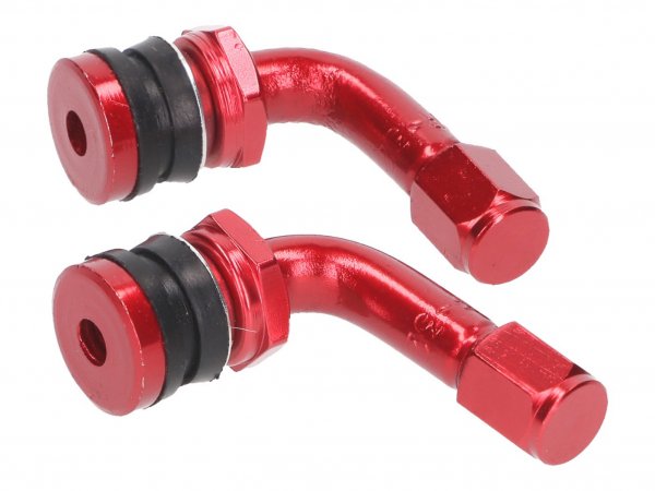 tire valve set -101 OCTANE- 90° bent - red