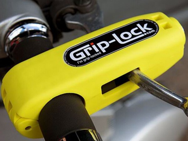 Antirrobo - bloqueo acelerador -GRIP LOCK- para maneta freno/cambio - amarillo