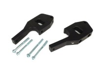 Pair of foot peg adapters for pillion rider CNC -SC- Vespa GT, GTL, GTS, GTV 125-300 - aluminium black anodised