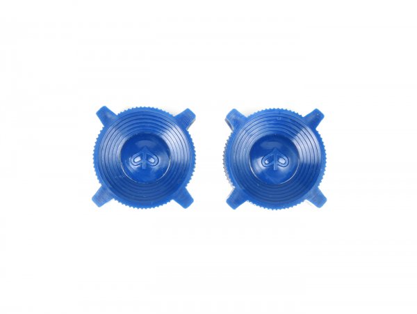 Kunststoffmutter-Set für Sturzbügel hinten -AMS CUPPINI M8- Vespa Smallframe, Largeframe - Blau