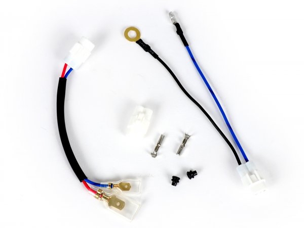 Adapter wire kit forCDI -BGM PRO with fixed timing for IDM-ignition- type Ducati blue Vespa PX, PK, Lambretta - used for Polini IDM, Vespatronic, VesPower, Varitronic, Flytech, Parmakit