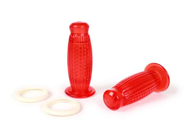 Pair of grips -BUBBLE Superflex- Ø=24mm - red