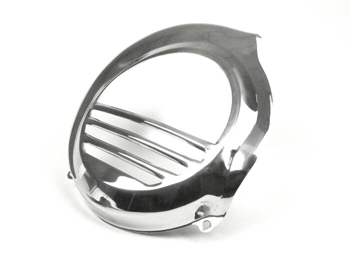 Flywheel cover -SPAQ- Vespa PX80, PX125, PX150, PX200 - stainless steel -  models with electric starter