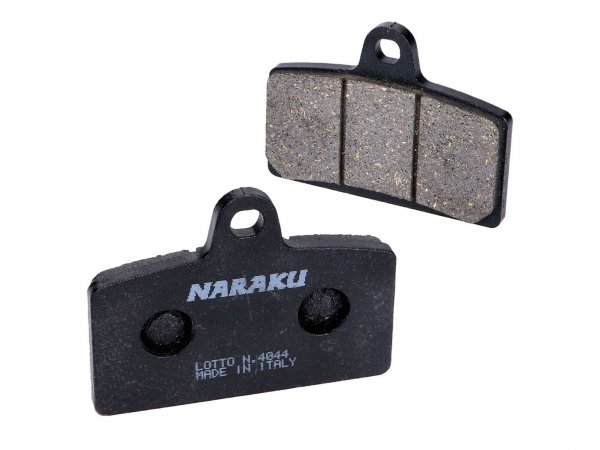 Plaquettes de frein -NARAKU- organique pour Aprilia RS, RS4, Derbi GP1, GPR, MH KN1, KN2, R