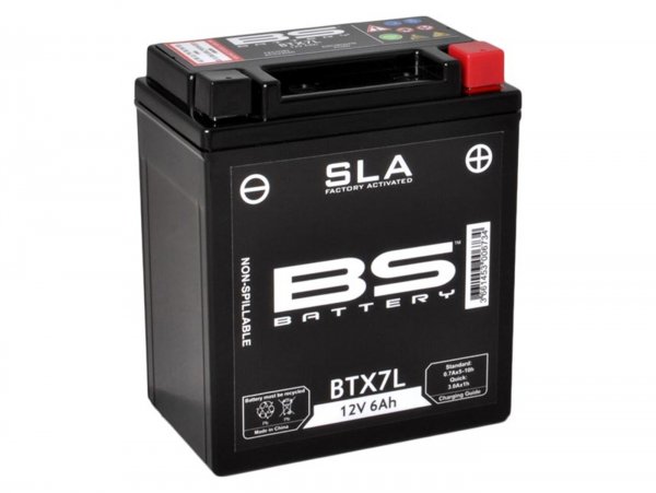 Batteria (SLA/gel), senza manutenzione -BS BATTERY BTX7L-BS, 12V, 6Ah, 114x70x131mm