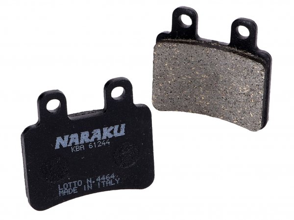 brake pads -NARAKU- organic for Beta RR, Derbi Senda, Italjet Jet Set, MBK X-Limit, Peugeot Elystar, Rieju RS2, Yamaha DT