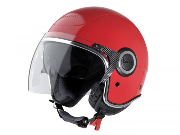 Casco -VESPA VJ- casco jet, rosso - XS (52-54cm)