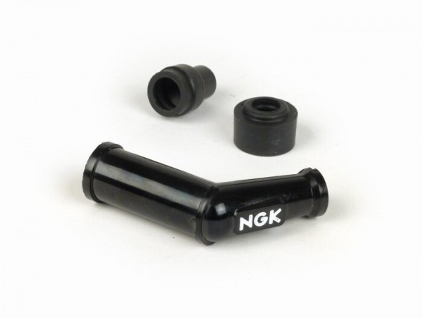 Pipa de bujía -NGK 5kΩ estándar 120°- negro - 14mm