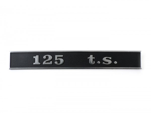 Badge de chassis arrière -QUALITÉ OEM- Vespa 125 t.s. (rectangulaire) - Vespa TS 125 (depuis 1975)